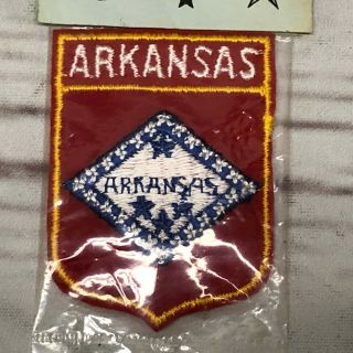 Vintage Nos Souvenir State Patch - Arkansas - Package