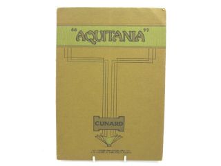 Antique Aquitania Cunard Line Printed Booklet Brochure Deck Plans