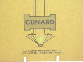 antique Aquitania Cunard Line printed booklet brochure deck plans 2