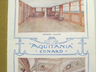 antique Aquitania Cunard Line printed booklet brochure deck plans 4