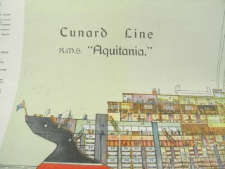 antique Aquitania Cunard Line printed booklet brochure deck plans 6