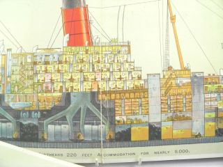 antique Aquitania Cunard Line printed booklet brochure deck plans 7