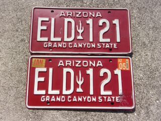 Arizona 2005 License Plate Pair Eld 121