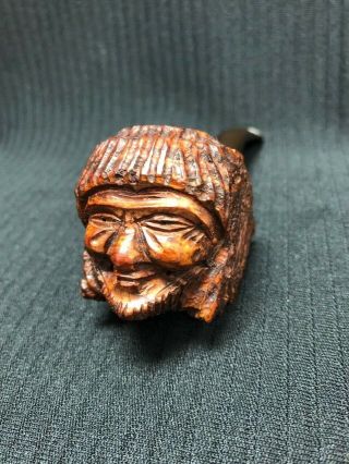 Vintage Hand Carved Face IMPORTED BRIAR WOOD Tobacco Smoking Pipe Italy 3