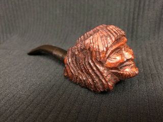 Vintage Hand Carved Face IMPORTED BRIAR WOOD Tobacco Smoking Pipe Italy 5