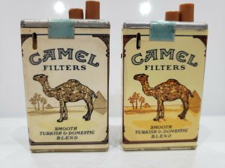 Set Of 2 Vintage Joe Camel Lighter Cigarette Box Pepper Shaker Advertising