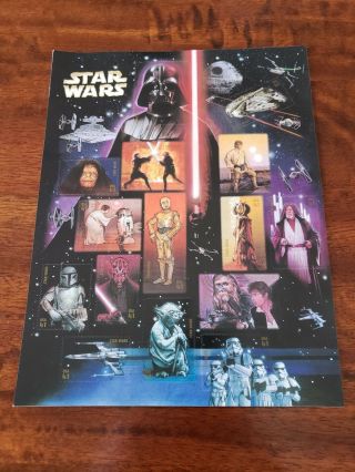 Star Wars Complete 2007 Stamp Sheet 41 Cent 15 Stamps 30th Anniversary