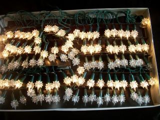 Plastic Star Reflector 100 Miniature 5 way Twinkle Light Set Vtg Christmas House 2