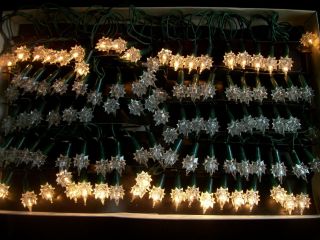Plastic Star Reflector 100 Miniature 5 way Twinkle Light Set Vtg Christmas House 3