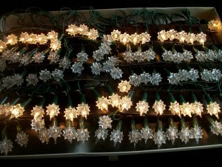 Plastic Star Reflector 100 Miniature 5 way Twinkle Light Set Vtg Christmas House 4