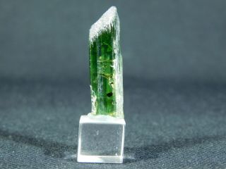 A 100 Natural Green Tourmaline Crystal on a Stand From Brazil 4.  89 e 4