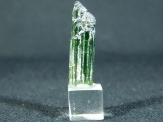 A 100 Natural Green Tourmaline Crystal on a Stand From Brazil 4.  89 e 5
