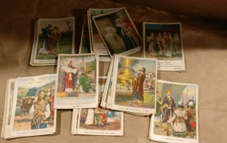 80 Pc.  Antique 1914 - 1915 Little Bible Lesson Pictures Cards