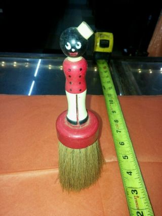 Vintage Black Americana Black Sambo Wooden Dolls Whisk Broom,  Crumb,  Shave Brush 2