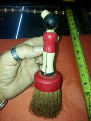 Vintage Black Americana Black Sambo Wooden Dolls Whisk Broom,  Crumb,  Shave Brush 3