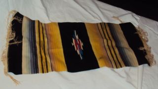 Vintage Mexican Saltillo / Serape Sampler Blanket Wall Hanger Native Old Rare