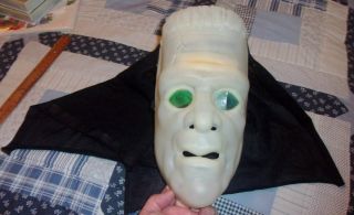 Vintage Frankenstein Halloween Mask Glow In Dark Rare Horror Prop Decor
