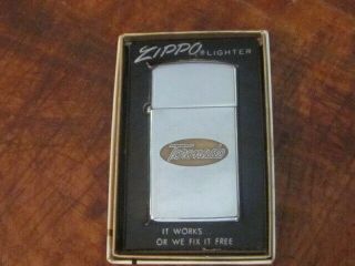 Vintage Zippo Slim Lighter With Box Oldsmobile Toronado