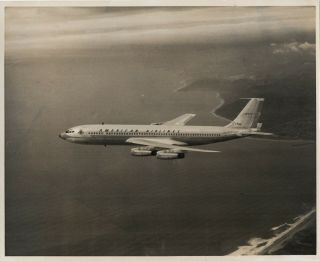Large Vintage Photo - American Airlines Boeing 707 N7501a In - Flight