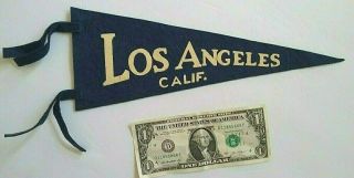 " Los Angeles California " Vintage Felt Pennant 1950 