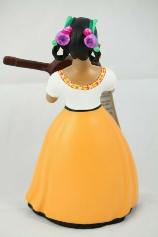 Lupita Najaco Ceramic Doll/Figurine Guitar Mexican Folk Art Collectible Mustard 6