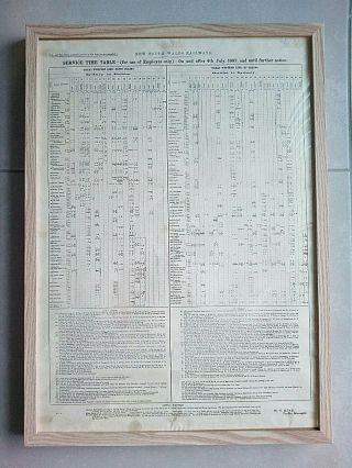 Rare South Wales Railways Service Time Table Great Western Line - W.  V.  Read T/m