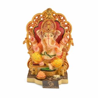 Hindu Ganesha Ganesh Marble Statue Elephant Figurine Sculpture Good Luck Idol