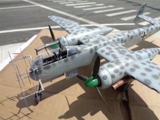 Tamiya 1/48 scale Heinkel He 219 A - 7 UHU Owl ww2 well painted built model plane 4