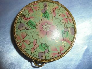Vintage Gold Mesh With Flowers Powder Compact With Mirror Evans