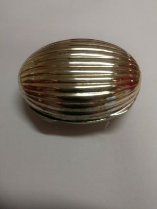 Vintage Gimbels Made In Italy Silver Tone Pill Trinket Box