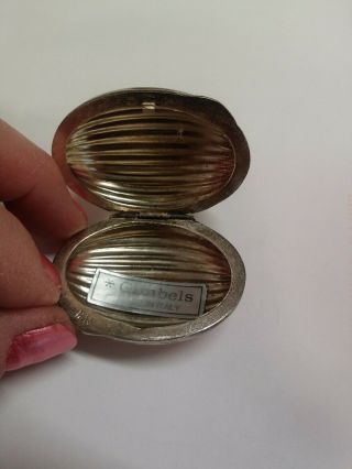 Vintage Gimbels Made In Italy Silver Tone Pill Trinket Box 2