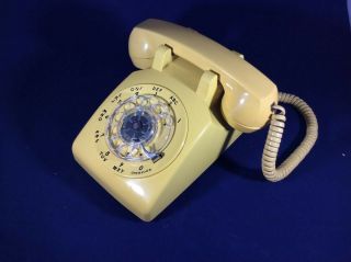Vintage 1978 Yellow Bell System Rotary Desktop Phone
