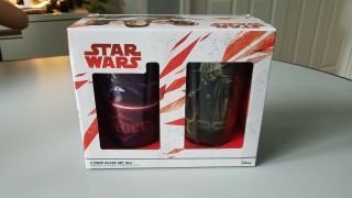 Star Wars Darth Vader And Yoda 2 Piece Glass Set 16 Oz Disney Nib