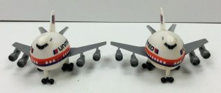 2 Rare 1970 ' s IPT Eggocentrics United Airlines Toy Egg 747 Airplane Models 3