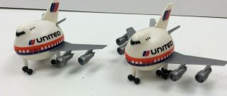 2 Rare 1970 ' s IPT Eggocentrics United Airlines Toy Egg 747 Airplane Models 4