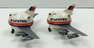 2 Rare 1970 ' s IPT Eggocentrics United Airlines Toy Egg 747 Airplane Models 5