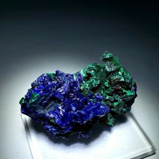SPARKLING - Blue Azurite crystals w/ Green Malachite matrix,  mine China 2