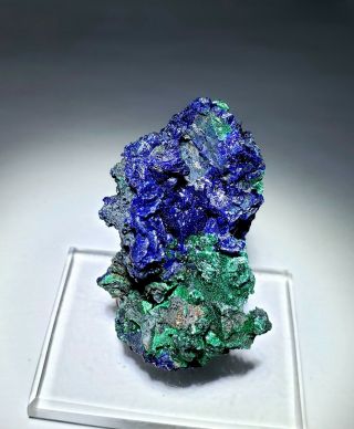 SPARKLING - Blue Azurite crystals w/ Green Malachite matrix,  mine China 5