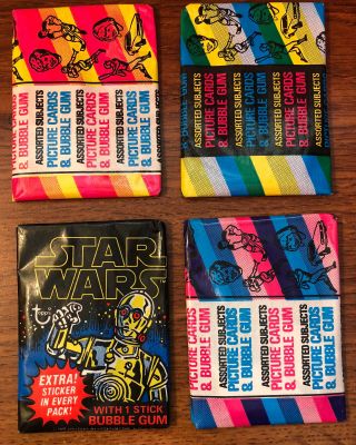 Topps Halloween 4 Wax Packs Nm 1977 Star Wars Wacky Packages ? Assorted