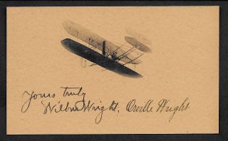 Wright Brothers Autograph Reprint On Period 1900s 3x5 Card Ph