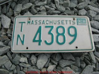 1986 86 Massachusetts Ma Mass License Plate Natural Sticker Tag