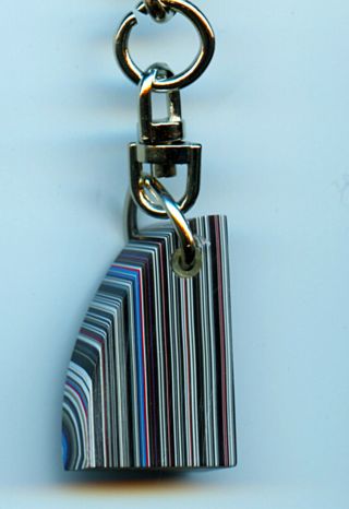 Fordite Key Chain - 31mm X 19.  12mm X 9.  52mm 1377