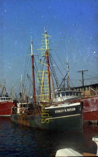 Docked Boats " Stanley B Butler " & " Smarago " - Vintage Ship 35mm Color Negative