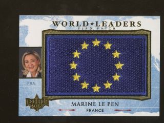 2016 Decision Gold Foil World Leaders Marine Le Pen France Flag Patch
