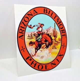 Arizona Biltmore Phoenix Vintage Style Travel Decal,  Vinyl Sticker,  Luggage Label