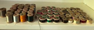 63 Spools Of Silk Thread - Various Manufacturers,  Various Colors