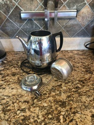 Vintage General Electric Percolator GE 33P30 Pot Belly 9 Cup Chrome Coffee Maker 3