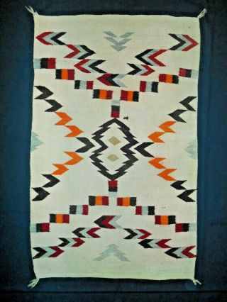Old Navajo Navaho Indians Rug/blanket.  Arrowheads,  Chevrons,  & Rainbow Bars.  Nr