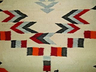 Old NAVAJO NAVAHO Indians Rug/Blanket.  Arrowheads,  Chevrons,  & Rainbow Bars.  NR 8