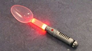 2 Pack Star Wars Kelloggs Cereal Light Up Lightsaber Spoons 2005